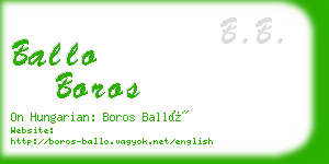 ballo boros business card